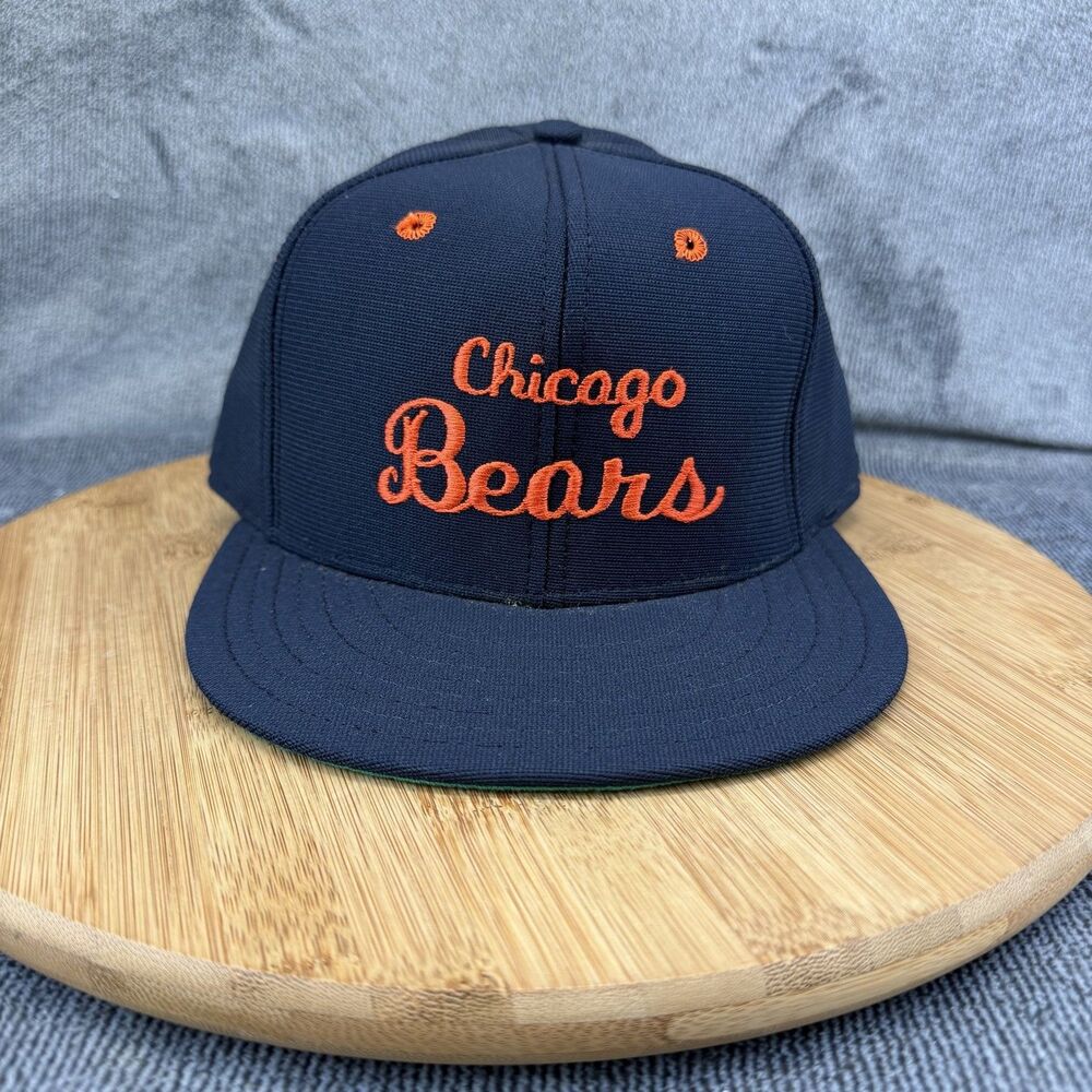 Chicago Bears Vtg Hat Cap Fitted Men 7 1/4 Blue Pro Model NFL Script New Era USA